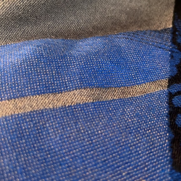 Sky Cashmere Scarf, Red, Blue, Black, and Tan - Picture 2 of 5